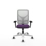 PIQUERAS Y CRESPO Silla de oficina Motilla con mecanismo Sincro, Morado y Blanco