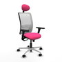 PIQUERAS Y CRESPO Silla de oficina Zulema con mecanismo Sincro, Rosa y Blanco