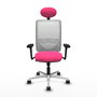 PIQUERAS Y CRESPO Silla de oficina Zulema con mecanismo Sincro, Rosa y Blanco