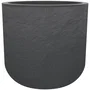 Eda Maceta Redonda EDA3086960259617 - Volcania Up, 32.5 L, Ø 38.5 x 36.8 cm, Gris Antracita, Decoración de Piedra para Interior y Exterior