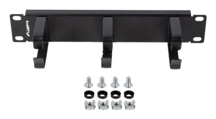 Lanberg AK-1702-B Organizador de cables 10 pulg 1U 3 anillas negro