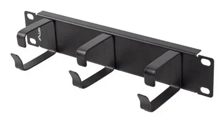 Lanberg Organizador de cables 10 pulg 3 anillas tipo B negro