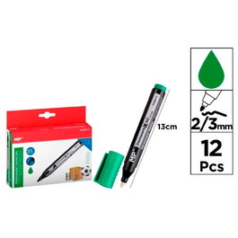 MP Marcador permanente verde Px30, punta redonda de 2/3 mm, 12 unidades