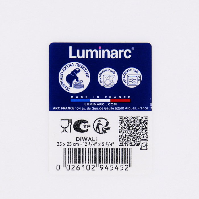 Fuente Oval Opal Diwali Luminarc 33x25 cm Fuente Oval Opal Diwali Luminarc 33x25 cm