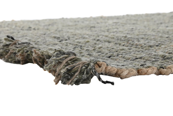 DKD Home Decor Alfombra Turquesa 200 x 300 cm 4500 gsm Tejida a Mano Yute Lana Poliéster Item Home Carpet Knots