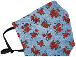 Mascarilla De Proteccion Reutilizable Fuli Grande Talla L Roses Denim