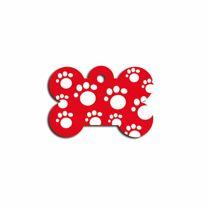 Placa identificativa para collar Imarc Bone Rojo