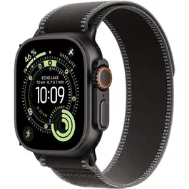 Apple Watch Ultra 3 GPS + Cellular 49 mm Caja Titanio Negro Correa Trail Loop Negra/Carbón S/M MF1D4QFA