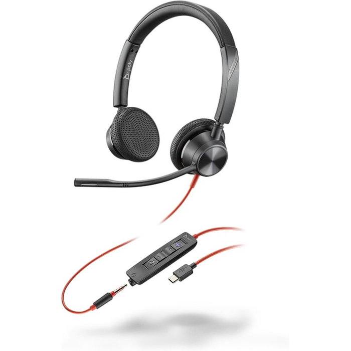 HP Poly Blackwire 3325 con certificación Microsoft Teams, USB-C y conector de 3,5 mm, Negro HP Poly Blackwire 3325 con certificación Microsoft Teams, USB-C y conector de 3,5 mm, Negro