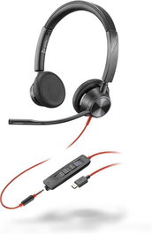 HP Auriculares Blackwire 3325 Stereo Certificado para Microsoft Teams, Conexión USB-C y Jack 3.5mm, Adaptador USB-C/A