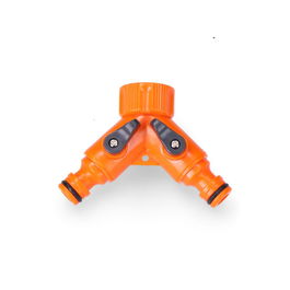 Edm Distribuidor de 2 Vías con Válvulas para Grifo de Rosca ½" - ¾", Gris/Naranja