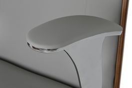 DKD Home Decor Silla Moderno Beige Marfil Pu Madera Metal Ruedas Ajustable 69 x 108.5 x 71 cm