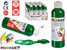 PINCELLO Pintura Dedos 200ml Verde 4.5x15x4.5 cm (Set de 24)