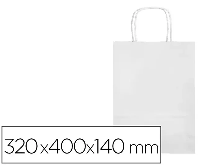 Q-connect Bolsa de papel blanco con asa retorcida 320x400x140 mm Q-connect Bolsa de papel blanco con asa retorcida 320x400x140 mm