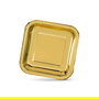 Algon Set 10 Platos Carton Oro Cuadrados 20 cm (18 Unidades)