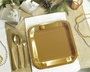 Algon Set 10 Platos Carton Oro Cuadrados 20 cm (18 Unidades)
