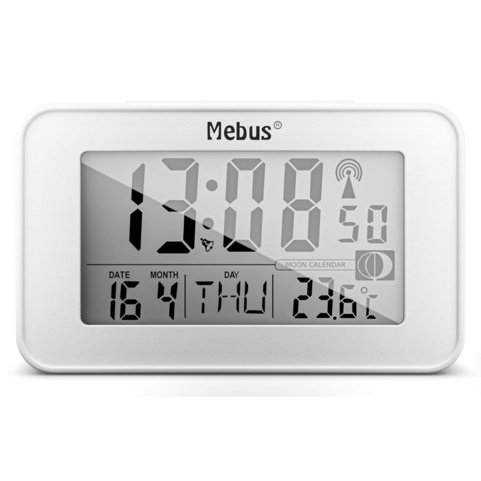 Mebus 51461 Reloj Despertador Digital con Control por Radio y Termómetro