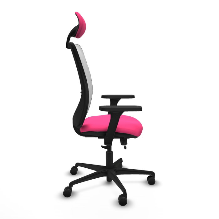 PIQUERAS Y CRESPO Silla de oficina Zulema Rosa con malla Blanca