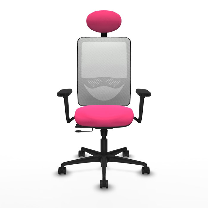 PIQUERAS Y CRESPO Silla de oficina Zulema Rosa con malla Blanca