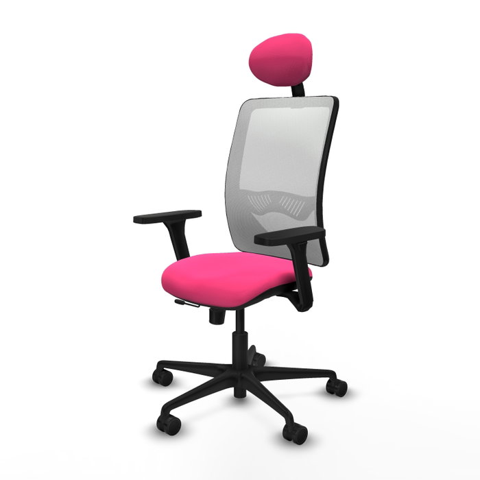 PIQUERAS Y CRESPO Silla de oficina Zulema Rosa con malla Blanca