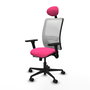 PIQUERAS Y CRESPO Silla de oficina Zulema Rosa con malla Blanca