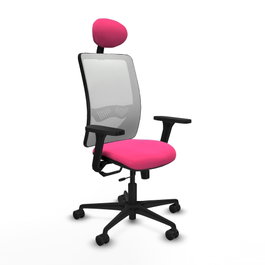 PIQUERAS Y CRESPO Silla de oficina Zulema Rosa con malla Blanca