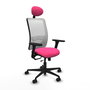 PIQUERAS Y CRESPO Silla de oficina Zulema Rosa con malla Blanca