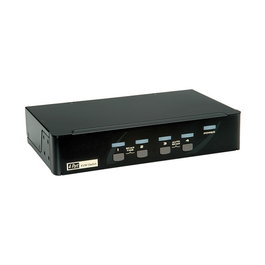 ROLINE 14.01.3329 Switch KVM DisplayPort USB 2.0 para 4 Computadoras, 2560 x 1600 Pixeles, Negro, Control de 1 Usuario