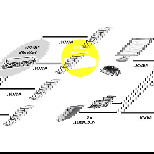 ROLINE 14.01.3329 Switch KVM DisplayPort USB 2.0 para 4 Computadoras, 2560 x 1600 Pixeles, Negro, Control de 1 Usuario
