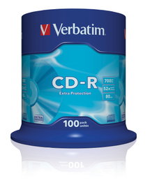 Verbatim Cd-R, 700Mb, 52X, Pack 100uds Spindle, Superficie Extra Protection