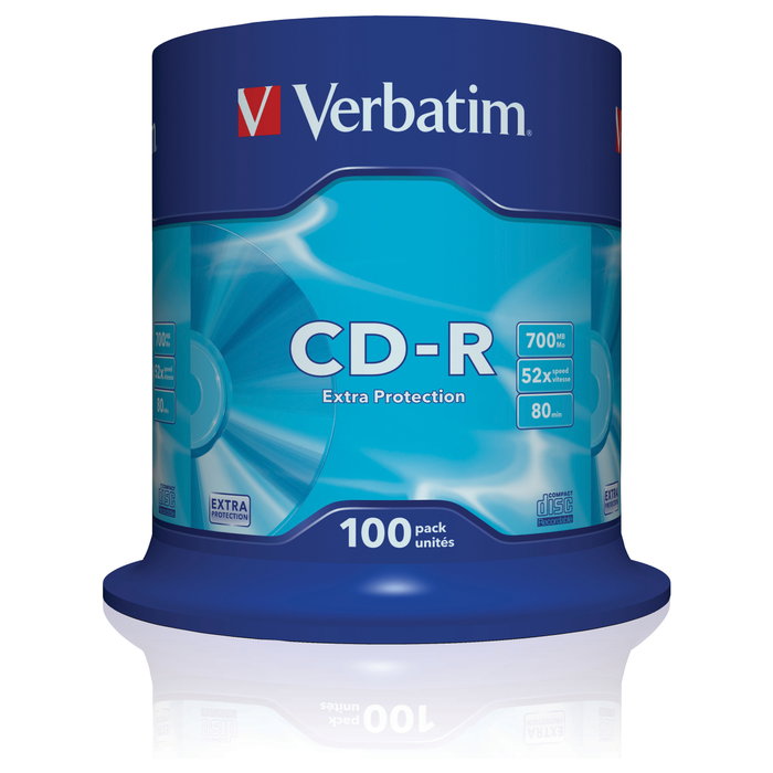 Verbatim CD-R Datalife Extra Protection 700MB 52x (100 unidades) Verbatim CD-R Datalife Extra Protection 700MB 52x (100 unidades)