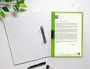 Liderpapel Carpeta Dossier con Pinza Deslizante Verde Translúcido DIN A4