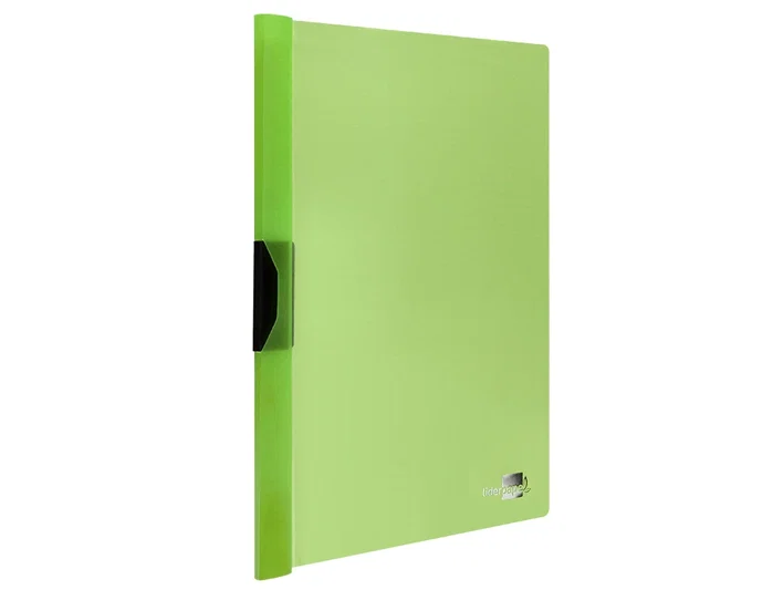 Liderpapel Carpeta Dossier con Pinza Deslizante Verde Translúcido DIN A4