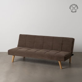 Ixia Sofá-cama Taupe con Madera de Decoración