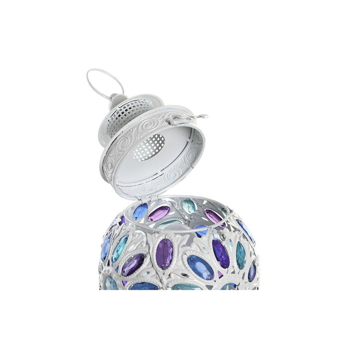DKD Home Decor Lámpara de sobremesa de flor en metal y acrílico, Blanco y Multicolor DKD Home Decor Lámpara de sobremesa de flor en metal y acrílico, Blanco y Multicolor