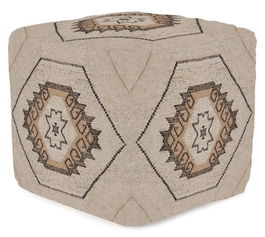 DKD Home Decor Reposapies Item Home Natural Marron Yute Algodon Tejido a Mano 45 x 45 x 45 cm