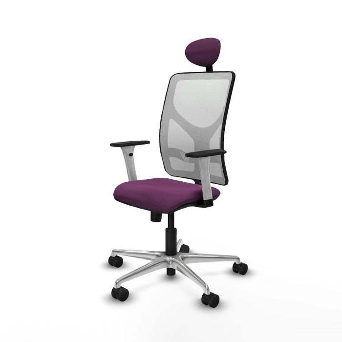 PIQUERAS Y CRESPO Silla de oficina Motilla con mecanismo Sincro, Morado y Blanco