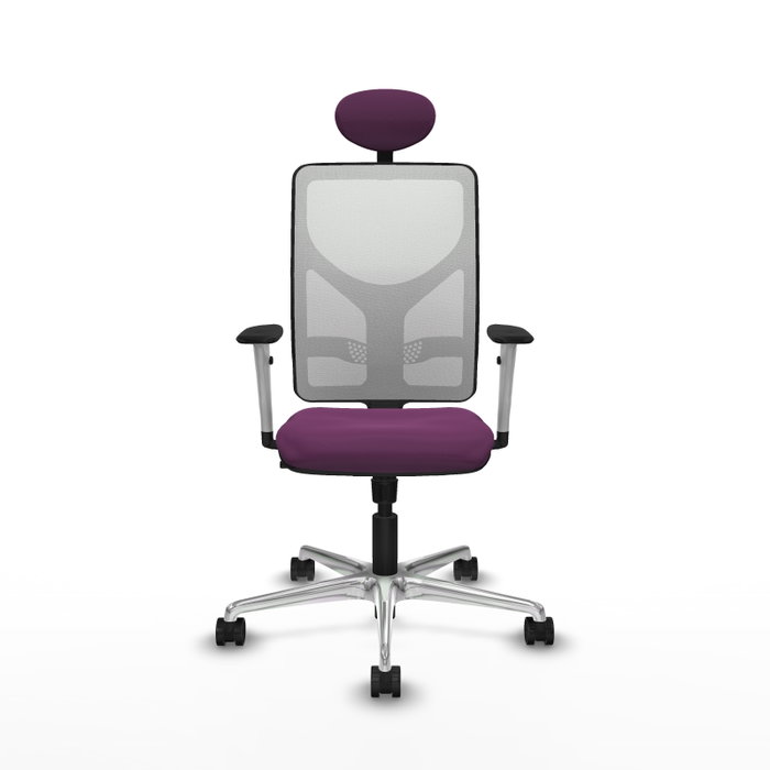 PIQUERAS Y CRESPO Silla de oficina Motilla con mecanismo Sincro, Morado y Blanco