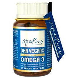 TONGIL Omega 3 Vegano DHA 30 Perlas - Complemento Alimenticio para Cerebro y Visión