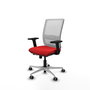 PIQUERAS Y CRESPO Silla de oficina Haches con mecanismo Sincro/Traslack, Rojo y Blanco