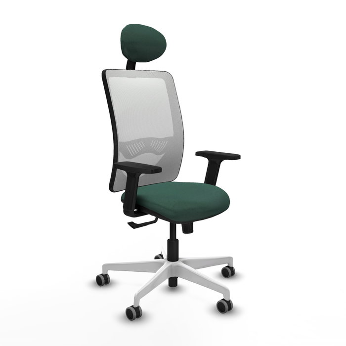 PIQUERAS Y CRESPO Silla de oficina Zulema con mecanismo Sincro, Verde botella y Blanco PIQUERAS Y CRESPO Silla de oficina Zulema con mecanismo Sincro, Verde botella y Blanco