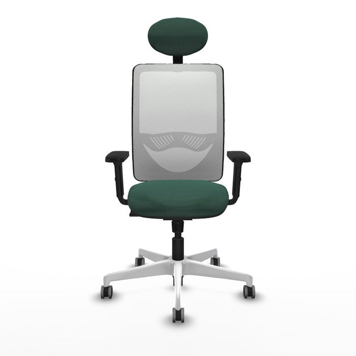 PIQUERAS Y CRESPO Silla de oficina Zulema con mecanismo Sincro, Verde botella y Blanco PIQUERAS Y CRESPO Silla de oficina Zulema con mecanismo Sincro, Verde botella y Blanco
