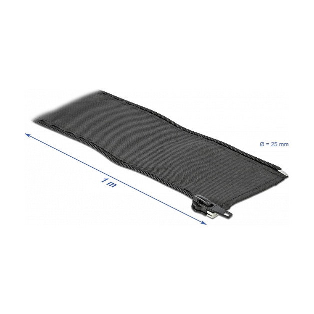 DeLOCK Manga tejida con cierre de cremallera 1 m x 25 mm negro DeLOCK Manga tejida con cierre de cremallera 1 m x 25 mm negro