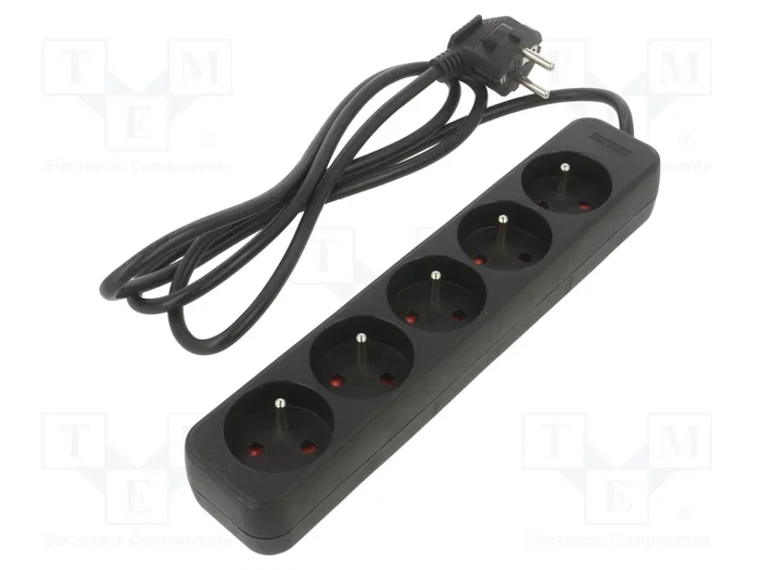 Lanberg Regleta de 5 tomas PL con cable de 1,5m, negra Lanberg Regleta de 5 tomas PL con cable de 1,5m, negra