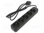 Lanberg Regleta de 5 tomas PL con cable de 1,5m, negra