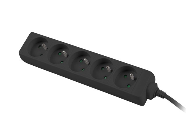 Lanberg Regleta de 5 tomas PL con cable de 1,5m, negra Lanberg Regleta de 5 tomas PL con cable de 1,5m, negra