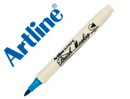 Artline Rotulador Supreme Brush EPFS Punta Pincel Base Agua Tinta Pigmento Turquesa Trazo Fino