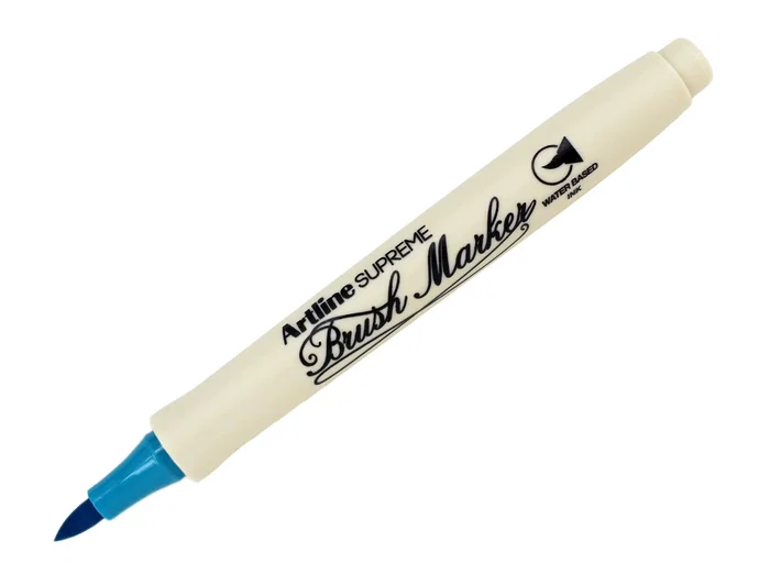 Artline Rotulador Supreme Brush EPFS Punta Pincel Base Agua Tinta Pigmento Turquesa Trazo Fino