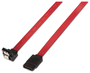 Aisens Cable SATA III de datos acodado con anclajes, 0,5 m, Negro/Rojo