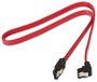 Aisens Cable SATA III de datos acodado con anclajes, 0,5 m, Negro/Rojo